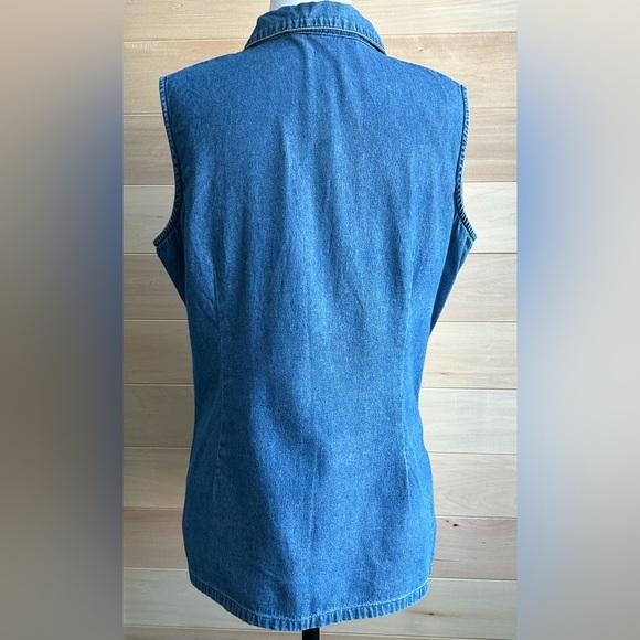 Uni mondo size 14 vest 100% cotton with embroidered flowers - Picture 11 of 12